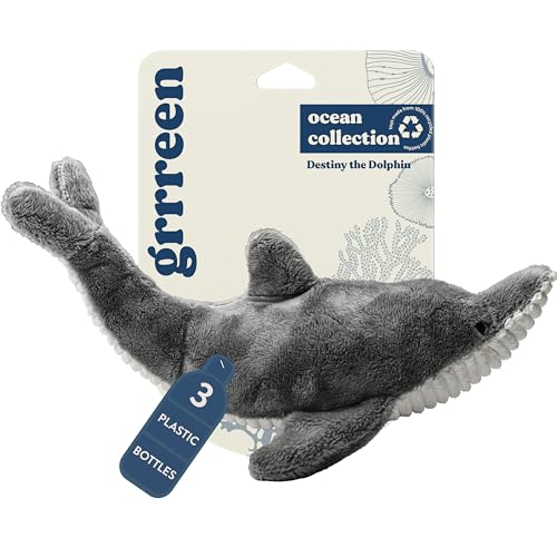 GRRREEN Ocean Collection Hundespielzeug, mittelgroß, Destiny der Delfin, niedlich, langlebig und nachhaltig, Plüsch-Kauspielzeug für Hunde, hergestellt aus umweltfreundlichen und recycelten GRRREEN Ocean Collection Hundespielzeug, mittelgroß, Destiny der Delfin, niedlich, langlebig und nachhaltig, Plüsch-Kauspielzeug für Hunde, hergestellt aus umweltfreundlichen und recycelten von GRRREEN