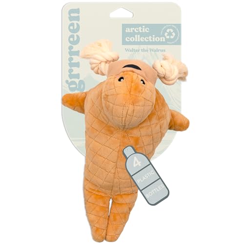 GRRREEN Stofftier Hundespielzeug, Walross Puppy Chew Toy for Aggressive Chewers Playology Teeth Cleaning Bite Resistant Interactive Plush Toy Fits in Pet Toy Basket, Made of Recycled Plastic Bottles GRRREEN Stofftier Hundespielzeug, Walross Puppy Chew Toy for Aggressive Chewers Playology Teeth Cleaning Bite Resistant Interactive Plush Toy Fits in Pet Toy Basket, Made of Recycled Plastic Bottles von GRRREEN