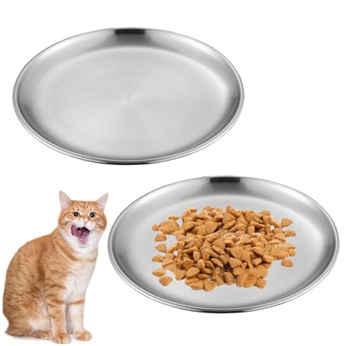 4 Stück Edelstahl-Katzenschleife, flach, breit, flach, Katzenschüssel für Futter- und Wassernäpfe für kleine Haustiere, Entlastung von Schnurrhaar, Müdigkeit, Katzenfutterschalen, Schnurrhaar, flache 4 Stück Edelstahl-Katzenschleife, flach, breit, flach, Katzenschüssel für Futter- und Wassernäpfe für kleine Haustiere, Entlastung von Schnurrhaar, Müdigkeit, Katzenfutterschalen, Schnurrhaar, flache von GSDGV