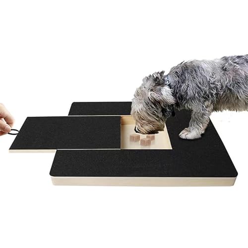 Hund Nagel Kratzbrett Feile Holz Kratzbrett Multifunktionale Kratzbretter mit Eingebauter Leckerli-Box, Stabile Hundepfoten Kratzbretter für Haustiere Nagelpflege von GSDGV