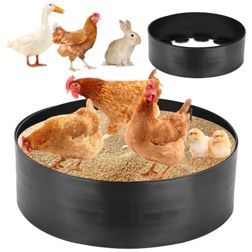 GSDOTZAP Verstellbare Hühnerstaub-Badewanne, 63,5 cm D x 15,2 cm H, Bodenloses Design, Hühnerstaubbad-Behälter, Staubbad für Hühner, Hühnerstallreiniger-Behälter, unverzichtbares Hühnerstall-Zubehör GSDOTZAP Verstellbare Hühnerstaub-Badewanne, 63,5 cm D x 15,2 cm H, Bodenloses Design, Hühnerstaubbad-Behälter, Staubbad für Hühner, Hühnerstallreiniger-Behälter, unverzichtbares Hühnerstall-Zubehör von GSDOTZAP
