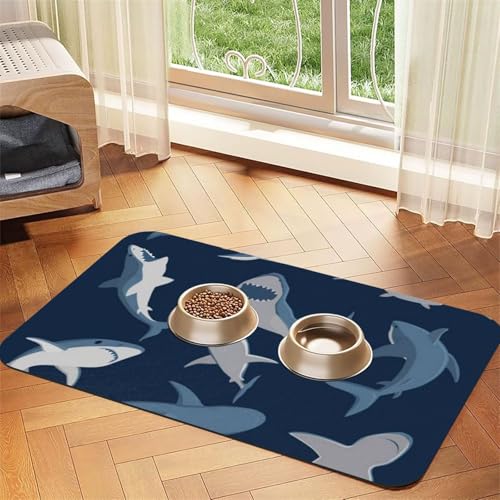 GSGCSBYMLG Blaue Cartoon-Hai-bedruckte Haustier-Tischdecke, saugfähig, Leder GSGCSBYMLG Blaue Cartoon-Hai-bedruckte Haustier-Tischdecke, saugfähig, Leder von GSGCSBYMLG