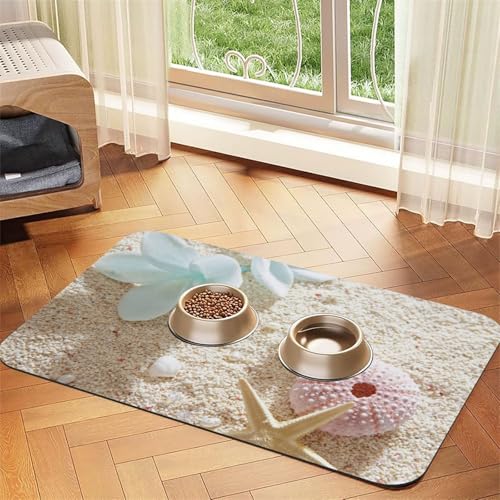 GSGCSBYMLG Blaue Zen-Blume mit Seestern am Strand, bedruckte Haustier-Tischdecke, saugfähig, Leder GSGCSBYMLG Blaue Zen-Blume mit Seestern am Strand, bedruckte Haustier-Tischdecke, saugfähig, Leder von GSGCSBYMLG