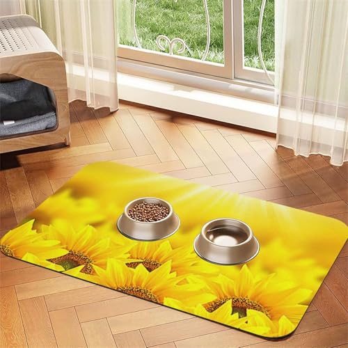 GSGCSBYMLG Gelbe Sonnenblumen-bedruckte Haustier-Tischdecke, saugfähig, Leder GSGCSBYMLG Gelbe Sonnenblumen-bedruckte Haustier-Tischdecke, saugfähig, Leder von GSGCSBYMLG
