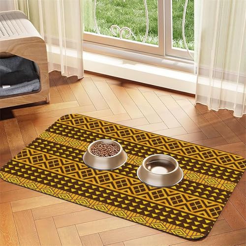 GSGCSBYMLG Gelbe und braune Dreiecke bedruckte Haustier-Tischdecke aus saugfähigem Leder GSGCSBYMLG Gelbe und braune Dreiecke bedruckte Haustier-Tischdecke aus saugfähigem Leder von GSGCSBYMLG
