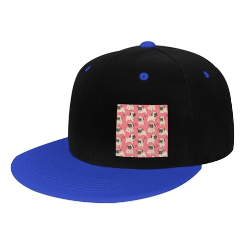 GSGCSBYMLG Hip-Hop-Baseballkappe mit lustigem Cartoon-Motiv und Mops-Motiv, kontrastierend, Trucker-Mütze GSGCSBYMLG Hip-Hop-Baseballkappe mit lustigem Cartoon-Motiv und Mops-Motiv, kontrastierend, Trucker-Mütze von GSGCSBYMLG