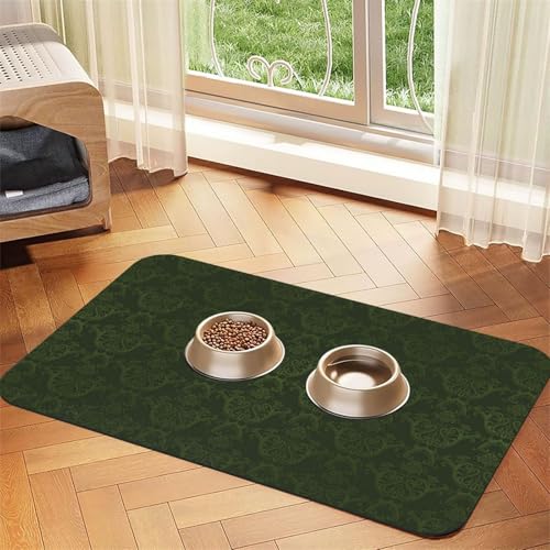 GSGCSBYMLG Hunter Green Floral Petals Pattern Printed Pet Absorbent Leather Tablecloth Placemat GSGCSBYMLG Hunter Green Floral Petals Pattern Printed Pet Absorbent Leather Tablecloth Placemat von GSGCSBYMLG