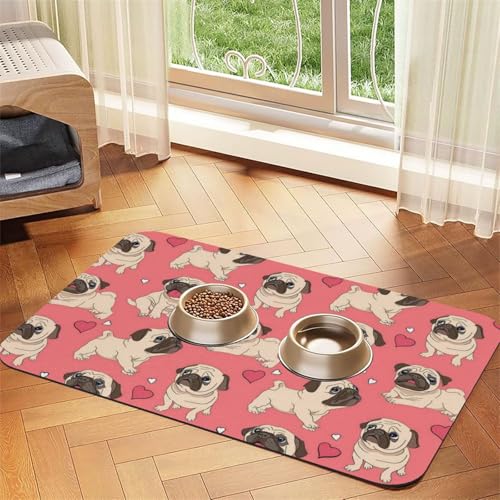 GSGCSBYMLG Lustige Cartoon-Mops-Welpe bedruckte Haustier-Tischdecke aus saugfähigem Leder GSGCSBYMLG Lustige Cartoon-Mops-Welpe bedruckte Haustier-Tischdecke aus saugfähigem Leder von GSGCSBYMLG