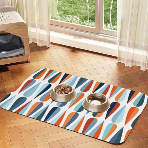 GSGCSBYMLG Mid Century Modern Retro mit Tropfenformen bedrucktes Haustier-Tischset aus saugfähigem Leder GSGCSBYMLG Mid Century Modern Retro mit Tropfenformen bedrucktes Haustier-Tischset aus saugfähigem Leder von GSGCSBYMLG