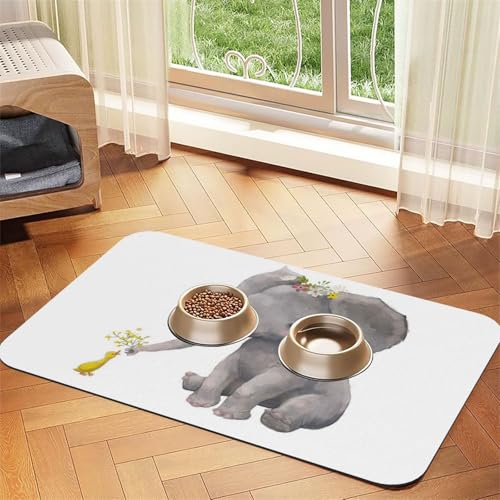 GSGCSBYMLG Niedlicher Elefant mit Kranz und kleiner Ente, bedrucktes Haustier-Tischset, saugfähig, Leder GSGCSBYMLG Niedlicher Elefant mit Kranz und kleiner Ente, bedrucktes Haustier-Tischset, saugfähig, Leder von GSGCSBYMLG