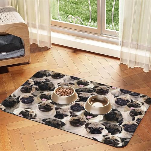 GSGCSBYMLG Niedliches Mops-bedrucktes Haustier-Tischdeckchen, saugfähig, Leder GSGCSBYMLG Niedliches Mops-bedrucktes Haustier-Tischdeckchen, saugfähig, Leder von GSGCSBYMLG