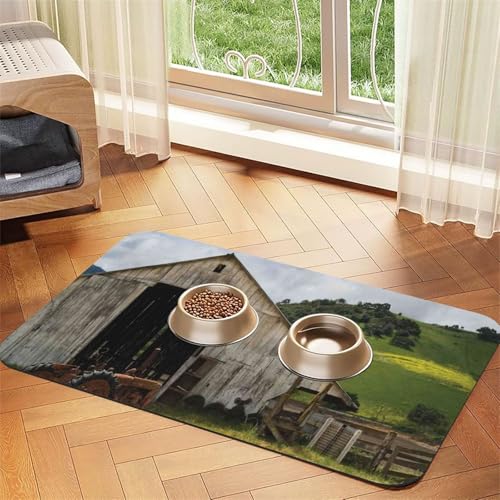 GSGCSBYMLG Old Wooden Barn with Rusted Tractor Printed Pet Absorbent Leather Tablecloth Placemat GSGCSBYMLG Old Wooden Barn with Rusted Tractor Printed Pet Absorbent Leather Tablecloth Placemat von GSGCSBYMLG