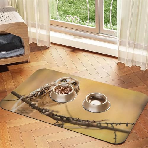GSGCSBYMLG Platzdeckchen aus saugfähigem Leder mit Eule auf dem Baum GSGCSBYMLG Platzdeckchen aus saugfähigem Leder mit Eule auf dem Baum von GSGCSBYMLG