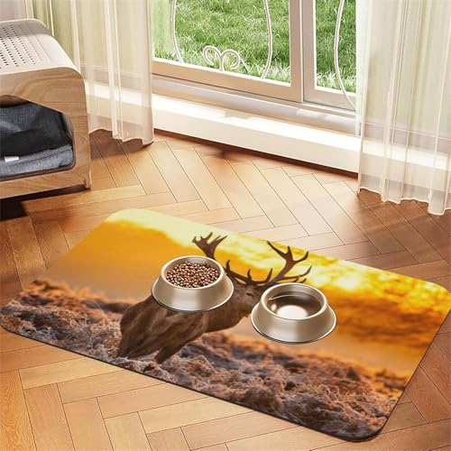 GSGCSBYMLG Platzdeckchen aus saugfähigem Leder mit Geweih und Hirsch GSGCSBYMLG Platzdeckchen aus saugfähigem Leder mit Geweih und Hirsch von GSGCSBYMLG
