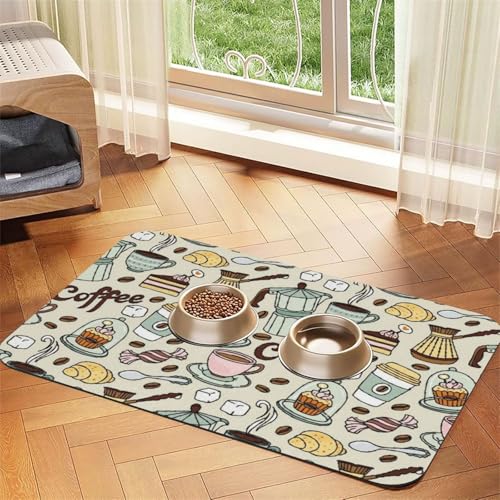 GSGCSBYMLG Platzdeckchen aus saugfähigem Leder mit Kaffee- und Süßigkeitenmotiv, Motiv: Zucker, Schokolade GSGCSBYMLG Platzdeckchen aus saugfähigem Leder mit Kaffee- und Süßigkeitenmotiv, Motiv: Zucker, Schokolade von GSGCSBYMLG
