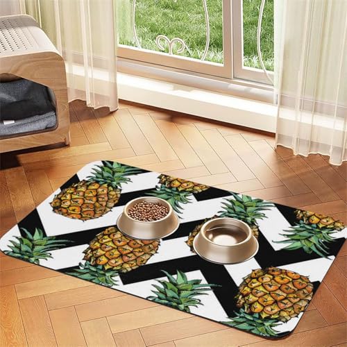 GSGCSBYMLG Platzdeckchen aus saugfähigem Leder mit Sommerananas-Motiv von GSGCSBYMLG