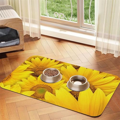 GSGCSBYMLG Platzdeckchen aus saugfähigem Leder mit Sonnenblumen-Motiv und gelben Blumen GSGCSBYMLG Platzdeckchen aus saugfähigem Leder mit Sonnenblumen-Motiv und gelben Blumen von GSGCSBYMLG