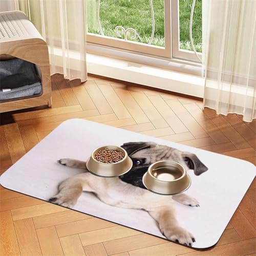 GSGCSBYMLG Platzdeckchen mit Mops-Motiv, saugfähig, Leder GSGCSBYMLG Platzdeckchen mit Mops-Motiv, saugfähig, Leder von GSGCSBYMLG