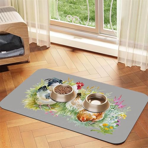 GSGCSBYMLG Saugfähige Leder-Tischdecke mit Hahn-Aufdruck von GSGCSBYMLG