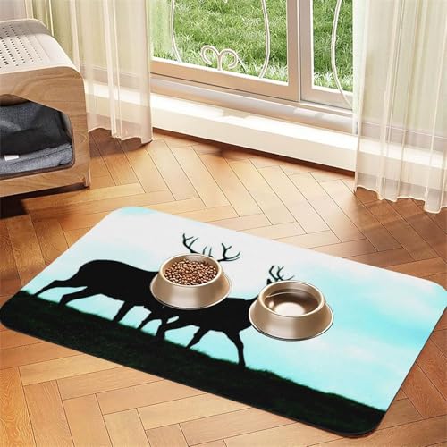 GSGCSBYMLG Saugfähige Leder-Tischdecke mit Hirsch-Motiv von GSGCSBYMLG