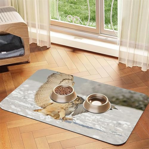 GSGCSBYMLG Saugfähige Leder-Tischdecke mit fliegender Eule von GSGCSBYMLG