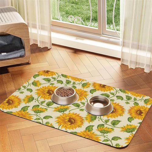 GSGCSBYMLG Schöne gelbe Sonnenblumen-bedruckte Haustier-Tischdecke aus saugfähigem Leder GSGCSBYMLG Schöne gelbe Sonnenblumen-bedruckte Haustier-Tischdecke aus saugfähigem Leder von GSGCSBYMLG