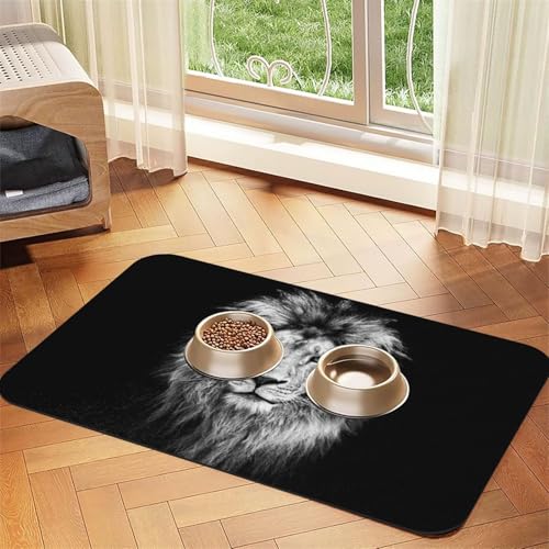 GSGCSBYMLG Schöne saugfähige Leder-Tischdecke mit Löwen-Aufdruck von GSGCSBYMLG