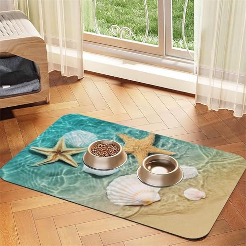 GSGCSBYMLG Seestern bedruckte Haustier-Tischdecke aus saugfähigem Leder mit Muschelmotiv GSGCSBYMLG Seestern bedruckte Haustier-Tischdecke aus saugfähigem Leder mit Muschelmotiv von GSGCSBYMLG