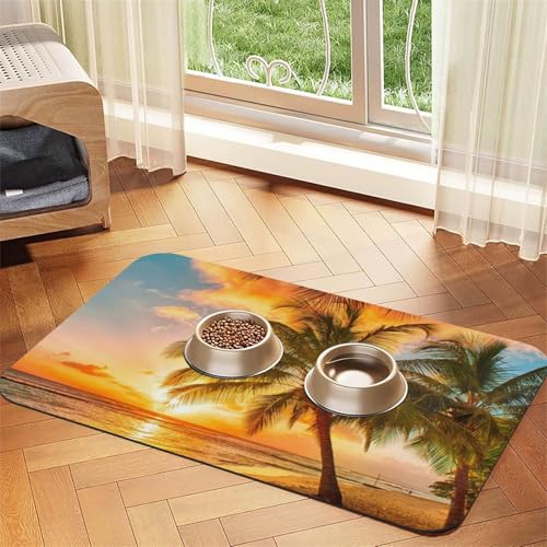 GSGCSBYMLG Sonnenuntergang Hawaiianische Palme Wellen gedruckt Haustier saugfähige Leder-Tischdecke Tischset GSGCSBYMLG Sonnenuntergang Hawaiianische Palme Wellen gedruckt Haustier saugfähige Leder-Tischdecke Tischset von GSGCSBYMLG