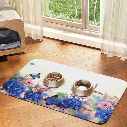 GSGCSBYMLG Tischdecke, Motiv: Hortensien, Gänseblümchen, Schmetterlinge, bedruckt, saugfähig, Leder GSGCSBYMLG Tischdecke, Motiv: Hortensien, Gänseblümchen, Schmetterlinge, bedruckt, saugfähig, Leder von GSGCSBYMLG