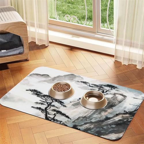 GSGCSBYMLG Tischdecke, Motiv: chinesische Landschaftsmalerei, bedruckt, saugfähig, Leder GSGCSBYMLG Tischdecke, Motiv: chinesische Landschaftsmalerei, bedruckt, saugfähig, Leder von GSGCSBYMLG