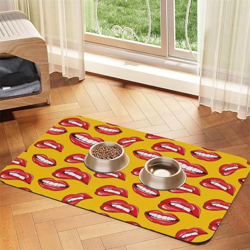 GSGCSBYMLG Tischsets mit Aufdruck "Women Smiling and Biting Her Red Lips", saugfähig, Leder GSGCSBYMLG Tischsets mit Aufdruck "Women Smiling and Biting Her Red Lips", saugfähig, Leder von GSGCSBYMLG