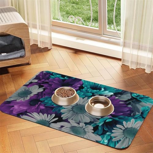 GSGCSBYMLG Violett-weiße Tischdecke mit Blumenmuster für Haustiere, saugfähig, Leder GSGCSBYMLG Violett-weiße Tischdecke mit Blumenmuster für Haustiere, saugfähig, Leder von GSGCSBYMLG