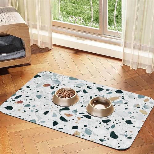 GSGCSBYMLG Weiße Terrazzo-bedruckte Haustier-Tischdecke aus saugfähigem Leder GSGCSBYMLG Weiße Terrazzo-bedruckte Haustier-Tischdecke aus saugfähigem Leder von GSGCSBYMLG