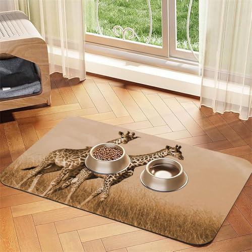 GSGCSBYMLG Zwei Giraffen, die auf dem Barren laufen, bedruckte Haustier-Tischdecke, saugfähig, Leder GSGCSBYMLG Zwei Giraffen, die auf dem Barren laufen, bedruckte Haustier-Tischdecke, saugfähig, Leder von GSGCSBYMLG