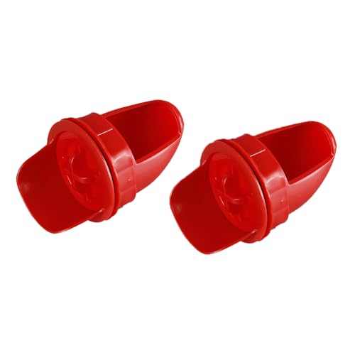 [2 Pack] DIY Automatische Hühner-Futterstation Ports, Hühner-Futterspender Zubehör (rot) von GSHWXD