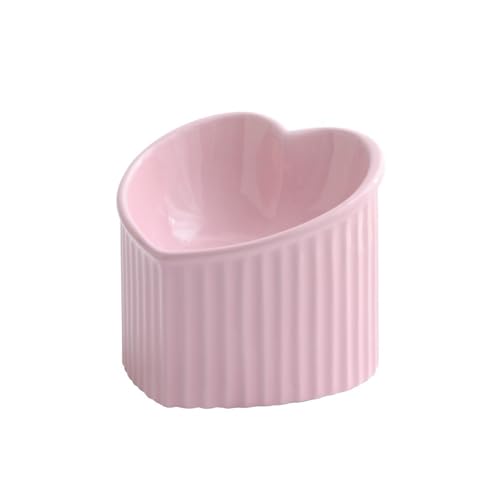 Hoher Katzenschüssel Erhöhte Katzennäpfe, geneigte, erhöhte Futter- oder Wassernäpfe, stressfreie Rückflussverhinderung für Futter und Wasser (Color : Pink) von GSJNHY