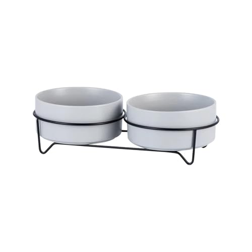 Hoher Katzenschüssel Futter- und Wassernäpfe for Hunde mit Ständer, Keramik, Fress- und Trinknäpfe for Haustiere, große Kapazität, erhöhte Futtermittel für Futter und Wasser (Color : 2 Gray and Stand Hoher Katzenschüssel Futter- und Wassernäpfe for Hunde mit Ständer, Keramik, Fress- und Trinknäpfe for Haustiere, große Kapazität, erhöhte Futtermittel für Futter und Wasser (Color : 2 Gray and Stand von GSJNHY