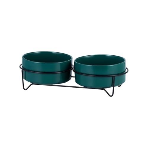 Hoher Katzenschüssel Futter- und Wassernäpfe for Hunde mit Ständer, Keramik, Fress- und Trinknäpfe for Haustiere, große Kapazität, erhöhte Futtermittel für Futter und Wasser (Color : 2 Green and Stan Hoher Katzenschüssel Futter- und Wassernäpfe for Hunde mit Ständer, Keramik, Fress- und Trinknäpfe for Haustiere, große Kapazität, erhöhte Futtermittel für Futter und Wasser (Color : 2 Green and Stan von GSJNHY