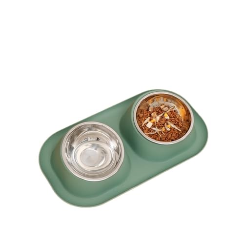 Hoher Katzenschüssel Geneigter Katzenfutternapf, Edelstahl, erhöhter Silikon-Hundenapf for Hunde, groß, kein Verschütten, Haustiermatte, Katzenfutterzubehör für Futter und Wasser (Color : 3) von GSJNHY