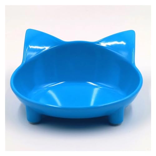 Hoher Katzenschüssel Haustiernapf, rutschfest, katzenförmig, Farbe, Katzennapf, Heimtierbedarf für Futter und Wasser (Color : Blue) von GSJNHY