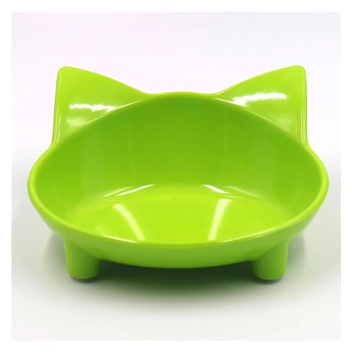 Hoher Katzenschüssel Haustiernapf, rutschfest, katzenförmig, Farbe, Katzennapf, Heimtierbedarf für Futter und Wasser (Color : Green) von GSJNHY