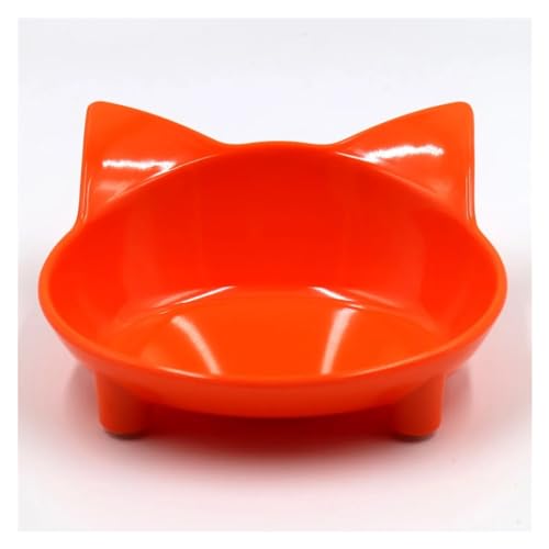Hoher Katzenschüssel Haustiernapf, rutschfest, katzenförmig, Farbe, Katzennapf, Heimtierbedarf für Futter und Wasser (Color : Orange.) von GSJNHY