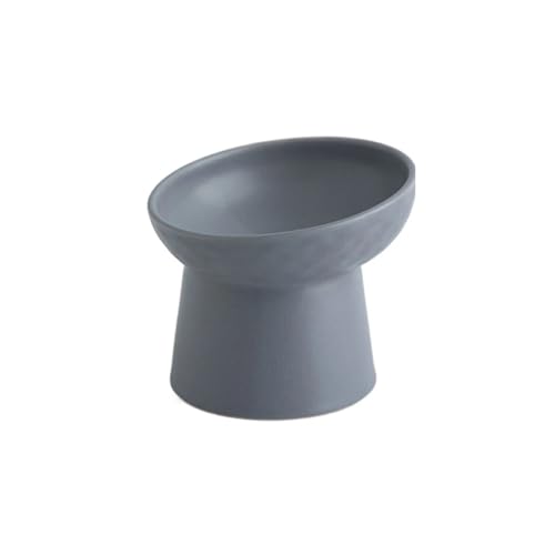 Hoher Katzenschüssel Katzenfutter Wassernapf Haustier Tier Fressnäpfe Hoher Fuß Bonbonfarben Welpe Kätzchen Matte Schüsseln Hundezubehör für Futter und Wasser (Color : Grey, Size : 13.3cm) von GSJNHY