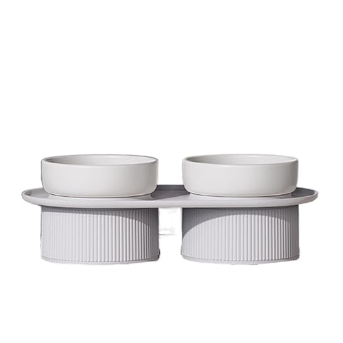 Hoher Katzenschüssel Katzennapf for Hunde, doppelte Futter- und Wasserspender mit Ständer, erhöhte Trink- und Futternäpfe for Haustiere, Futterzubehör for Katzen für Futter und Wasser (Color : White Hoher Katzenschüssel Katzennapf for Hunde, doppelte Futter- und Wasserspender mit Ständer, erhöhte Trink- und Futternäpfe for Haustiere, Futterzubehör for Katzen für Futter und Wasser (Color : White von GSJNHY