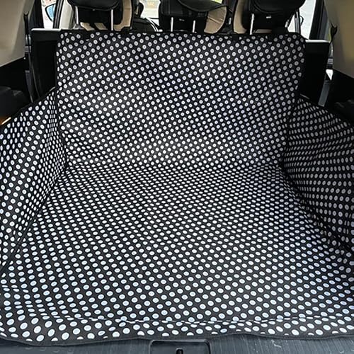 Hunde Autositz Haustier-Träger-Hundeautositz-Abdeckungs-Kofferraum-Matten-Abdeckungs-Schutz-Tragen for Katzen-Hunde-Transportin (Color : Black Dot, Size : 155x104x33cm) von GSJNHY