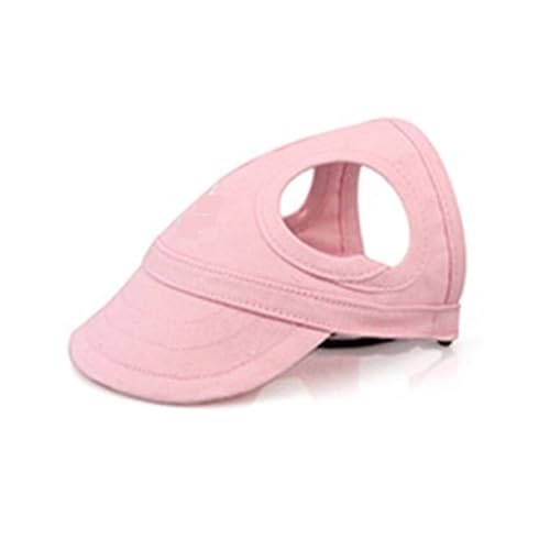 Hunde Sonnenhut Haustier-Hundemütze, Baseballmütze, Outdoor-Sportmütze mit Ohrlöchern, verstellbare Haustiermütze for kleine und mittelgroße Hunde (Color : B-pink, Size : L) von GSJNHY