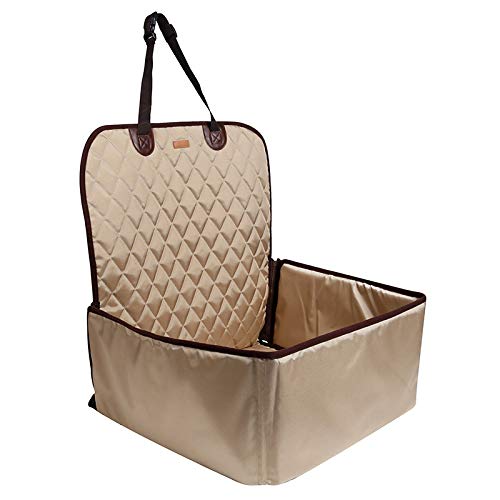 Hundesitzbezug Hunde-Autositzbett, Reise-Hundeautositze for kleine und mittelgroße Hunde, Vorder-/Rücksitz, Innen-/Autogebrauch, Haustier-Autotransportbett, Autozubehör (Color : B-Beige) von GSJNHY