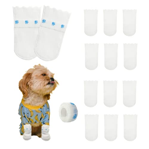 Einweg-Hundestiefel, wasserdicht, für kleine und mittelgroße Hunde, Einweg-Hundestiefel mit verstellbaren Riemen, geeignet zum Schutz der Pfoten von Hunden, 12 Stück Einweg-Hundestiefel, wasserdicht, für kleine und mittelgroße Hunde, Einweg-Hundestiefel mit verstellbaren Riemen, geeignet zum Schutz der Pfoten von Hunden, 12 Stück von GSYUWIH