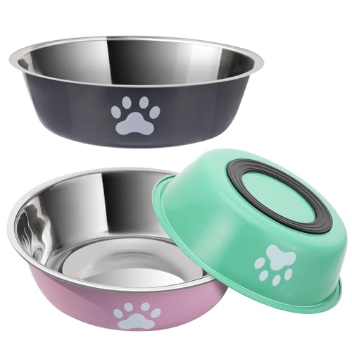 3 Pack Hundenäpfe Edelstahl Hundenäpfe mit Rutschfester Silikonsohle Hund Futternapf Hund Wassernapf Haustier Napf Hundeschirr für Hund Katze Haustier 3 Pack Hundenäpfe Edelstahl Hundenäpfe mit Rutschfester Silikonsohle Hund Futternapf Hund Wassernapf Haustier Napf Hundeschirr für Hund Katze Haustier von GSrenyu